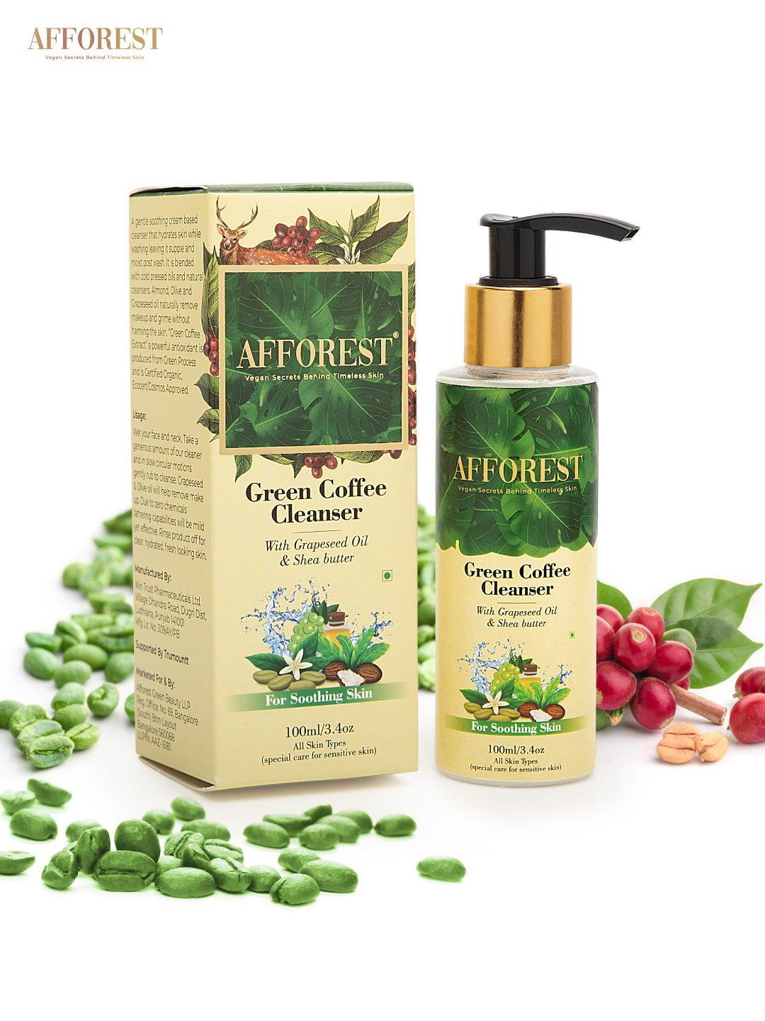 afforest green coffee cleanser with grapeseed oil & shea butter - 100 ml