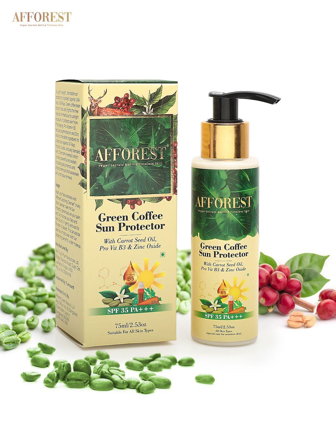 afforest green coffee sun protector sunscreen with carrot seed oil - 75 ml