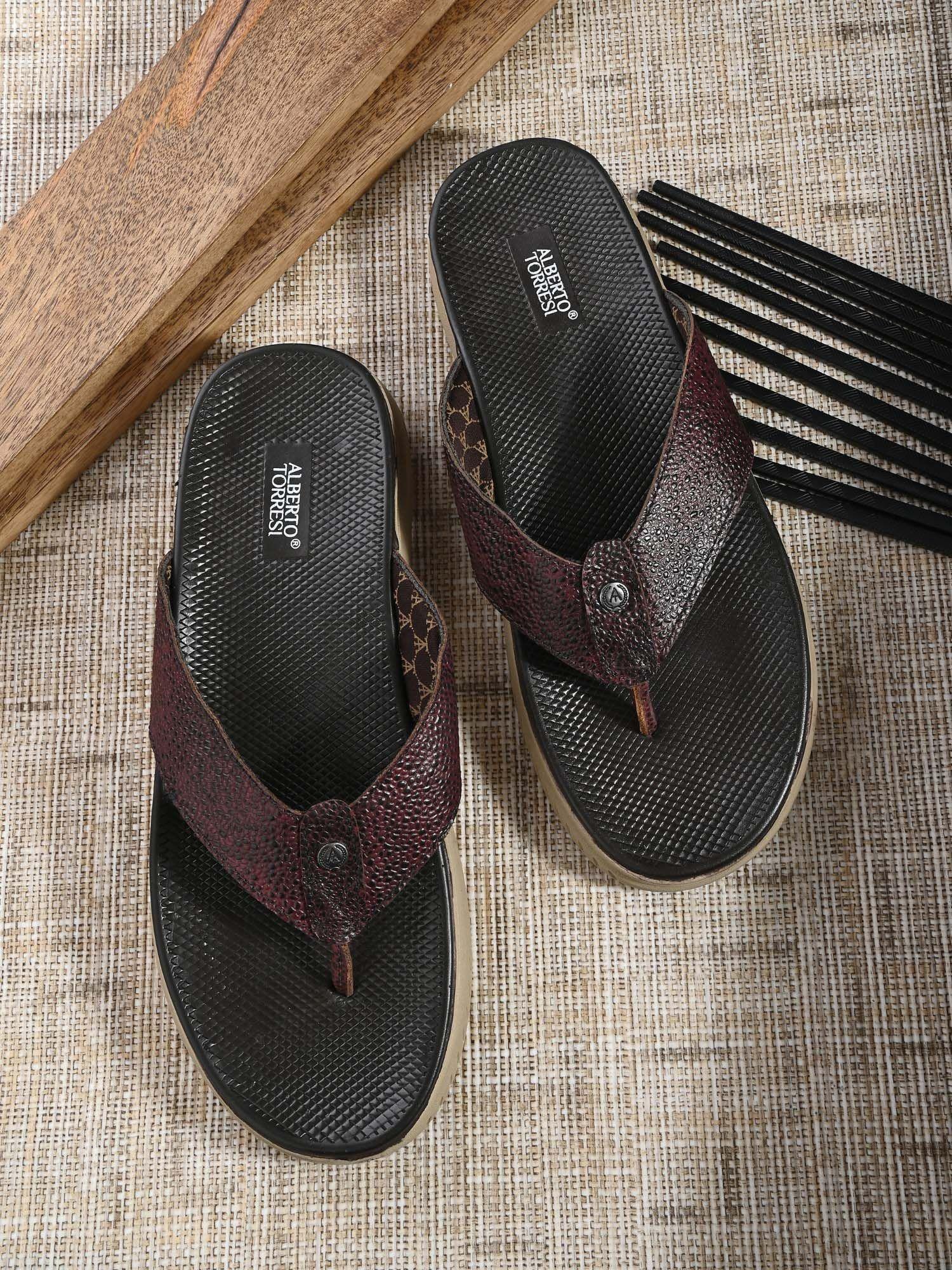african leather thongs for men with extra padded flexible footbeds