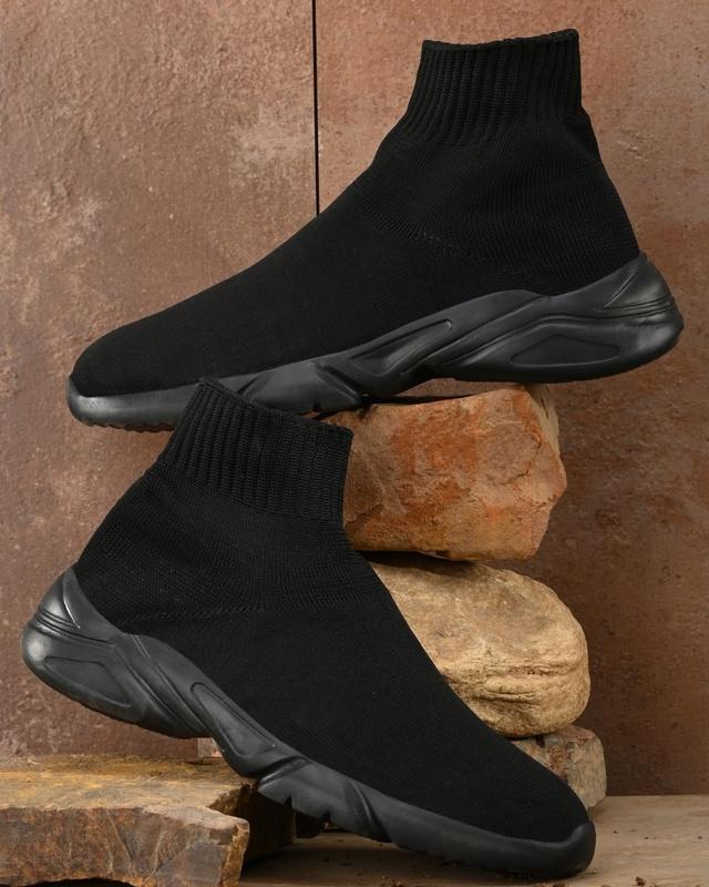 afrojack men's black high top boots