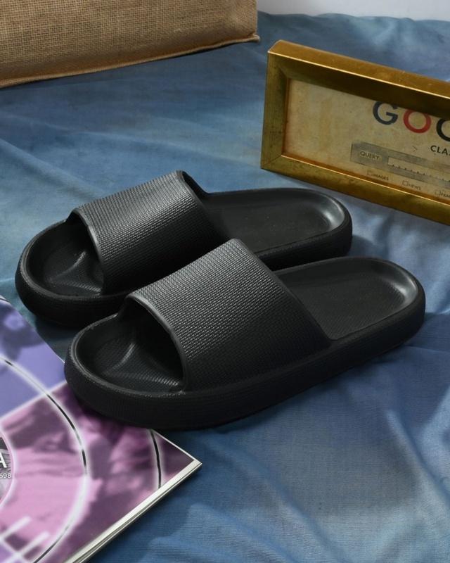 afrojack men's black sliders