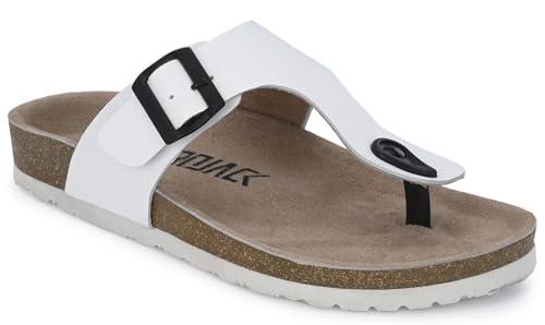 afrojack men's orginal leather sandals | casual sliders (white)