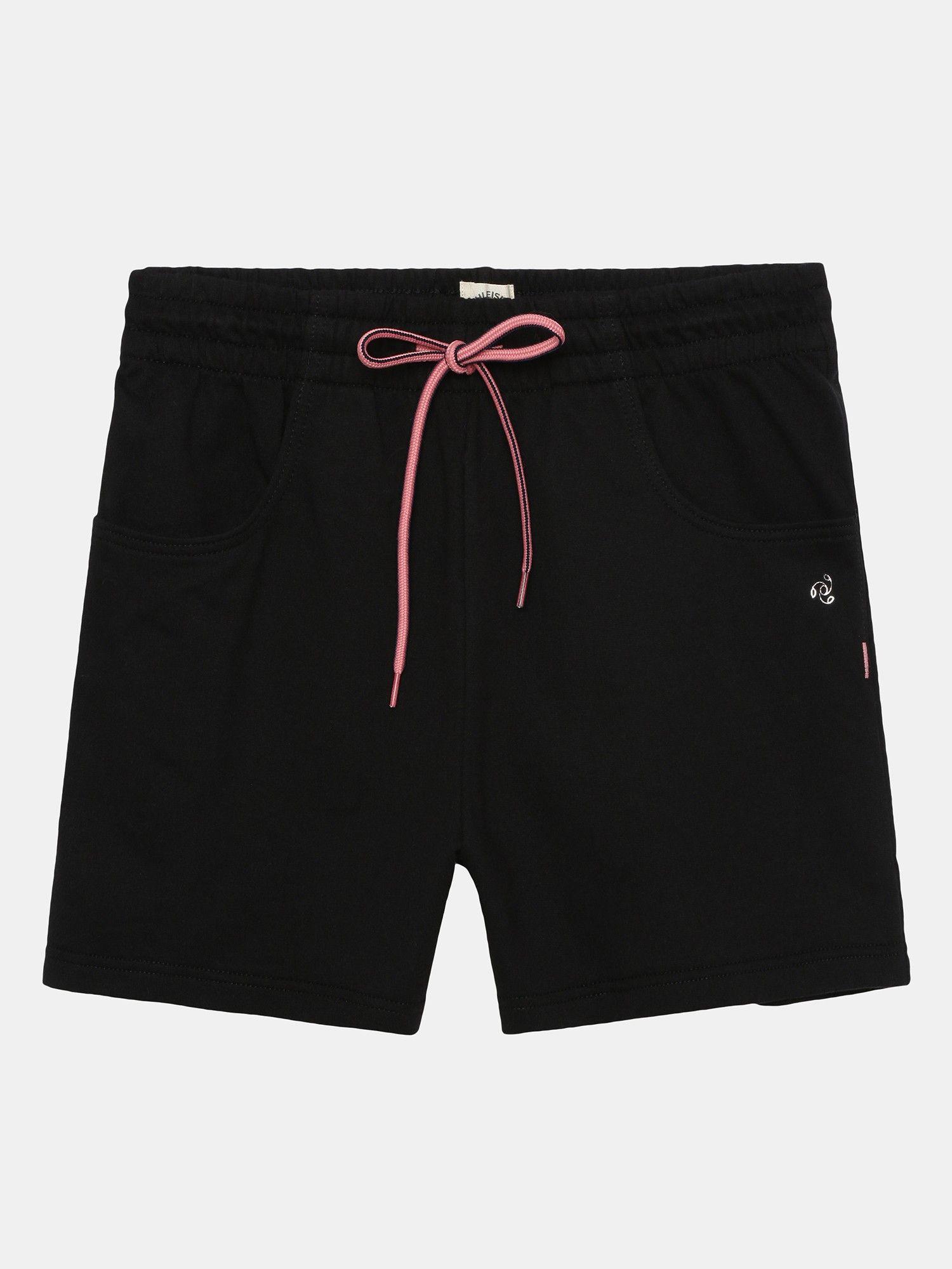 ag04 french terry shorts with contrast drawcord - black