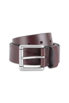 agostino leather men's casual single side belt - brown