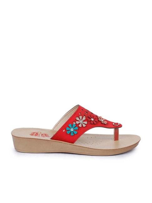 aha by liberty red thong wedges