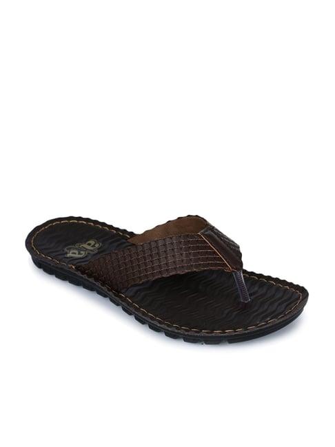 aha by liberty men's dark brown flip flops