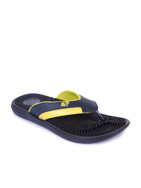 aha by liberty navy & yellow flip flops