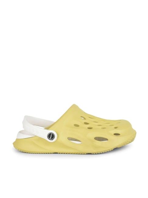 aha by liberty women's yellow back strap clogs