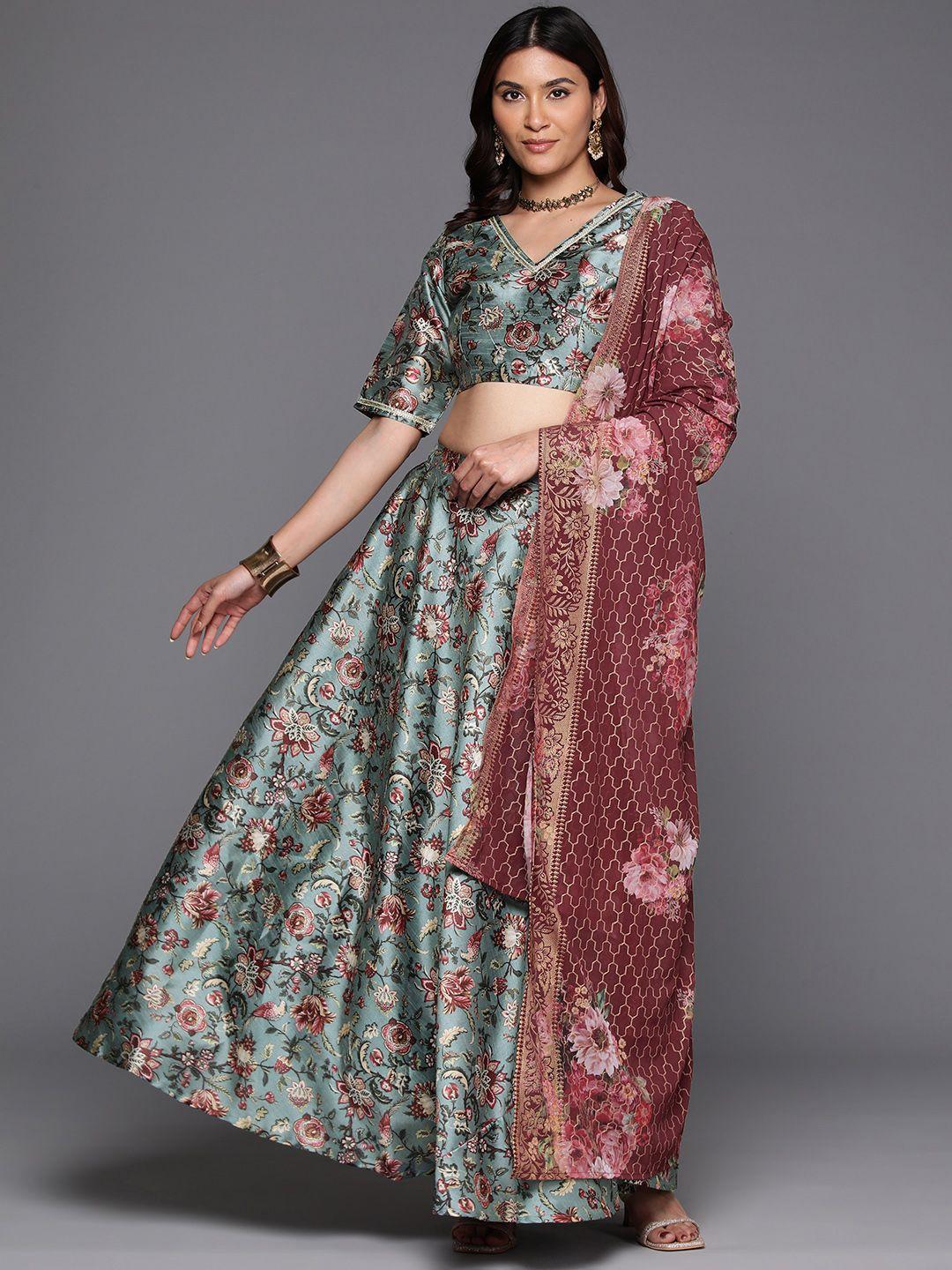 ahalyaa printed ready to wear lehenga & blouse with dupatta