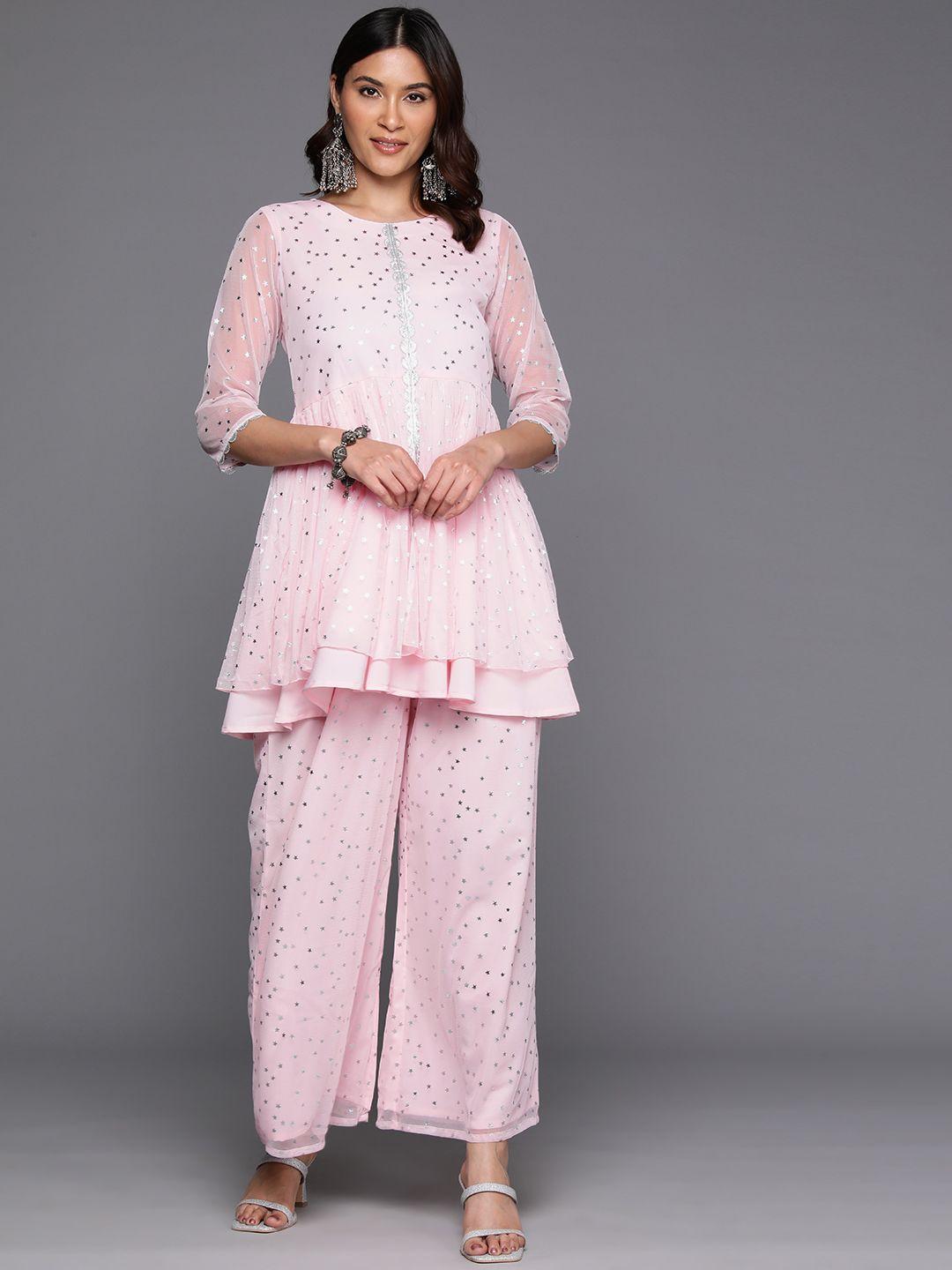 ahalyaa women printed tunic with palazzos