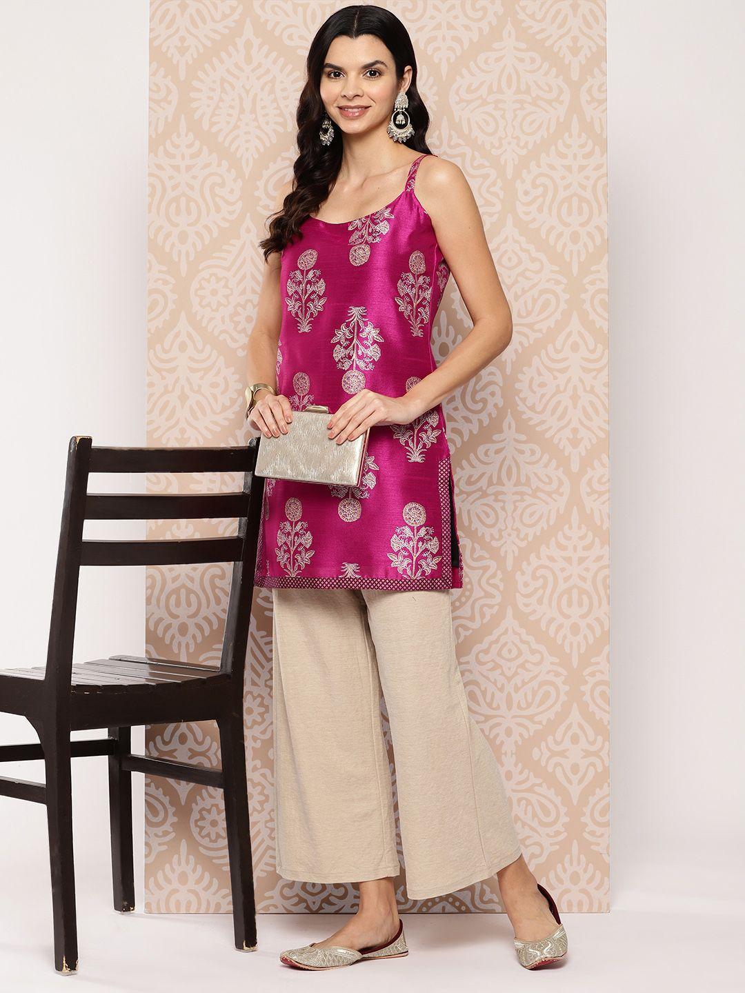 ahalyaa ethnic print shoulder straps tunic