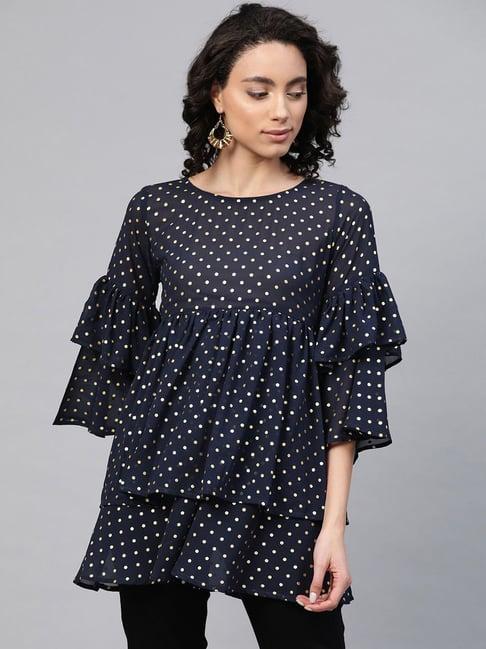 ahalyaa navy printed tunic