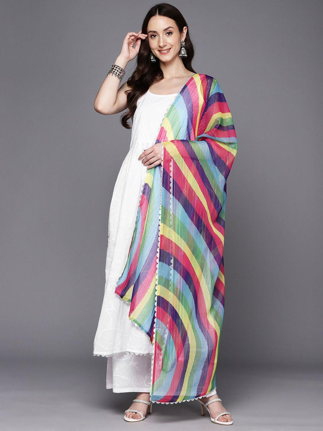 ahalyaa printed kurta with palazzo & dupatta