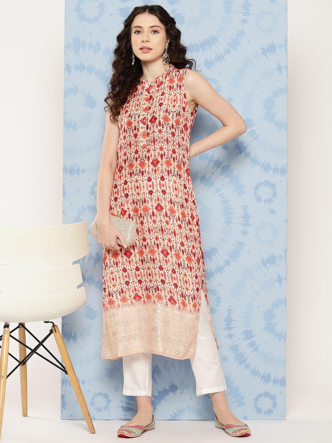 ahalyaa women ethnic motifs embroidered gotta patti kurta