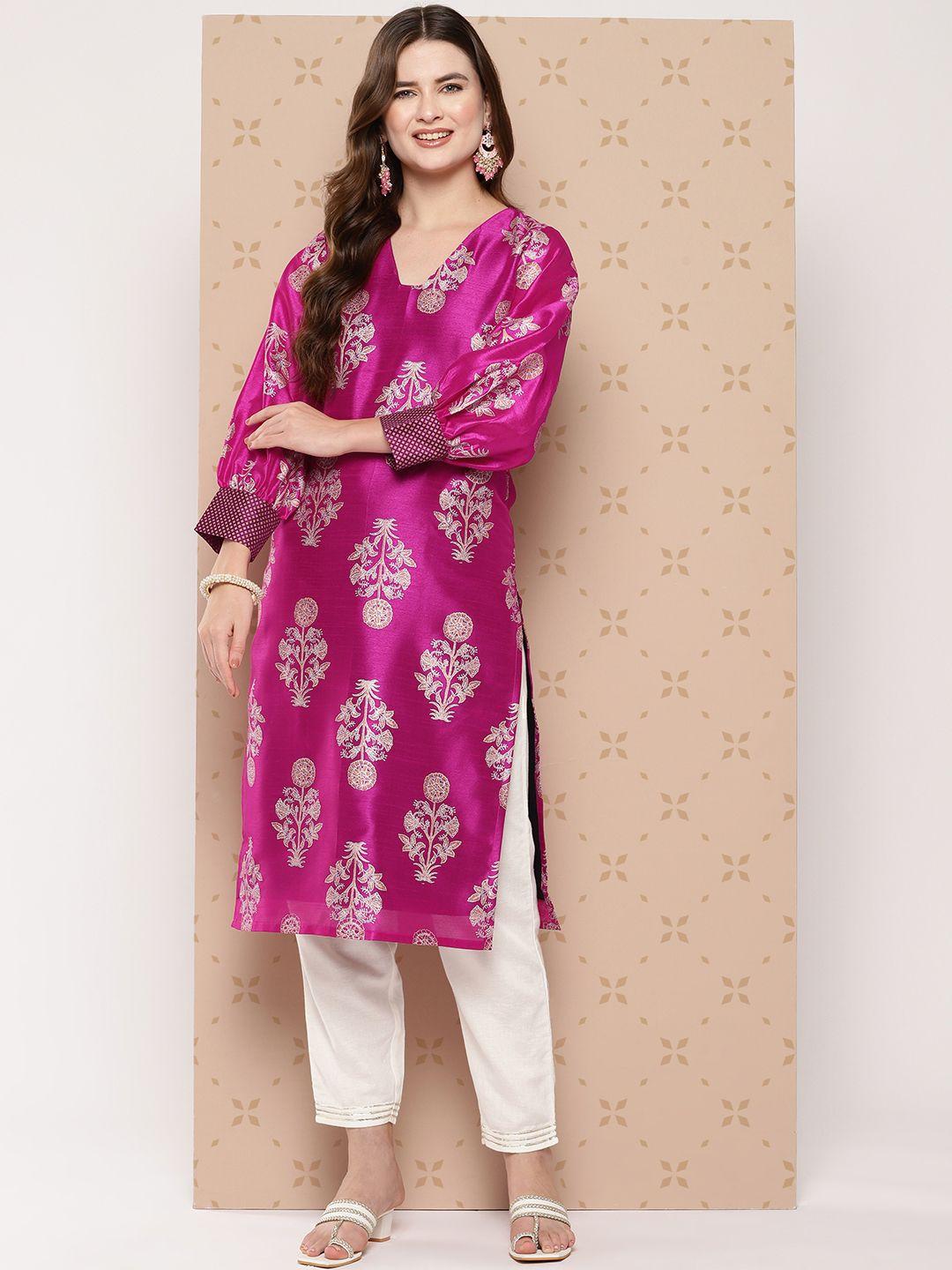 ahalyaa women ethnic motifs printed block print kurta