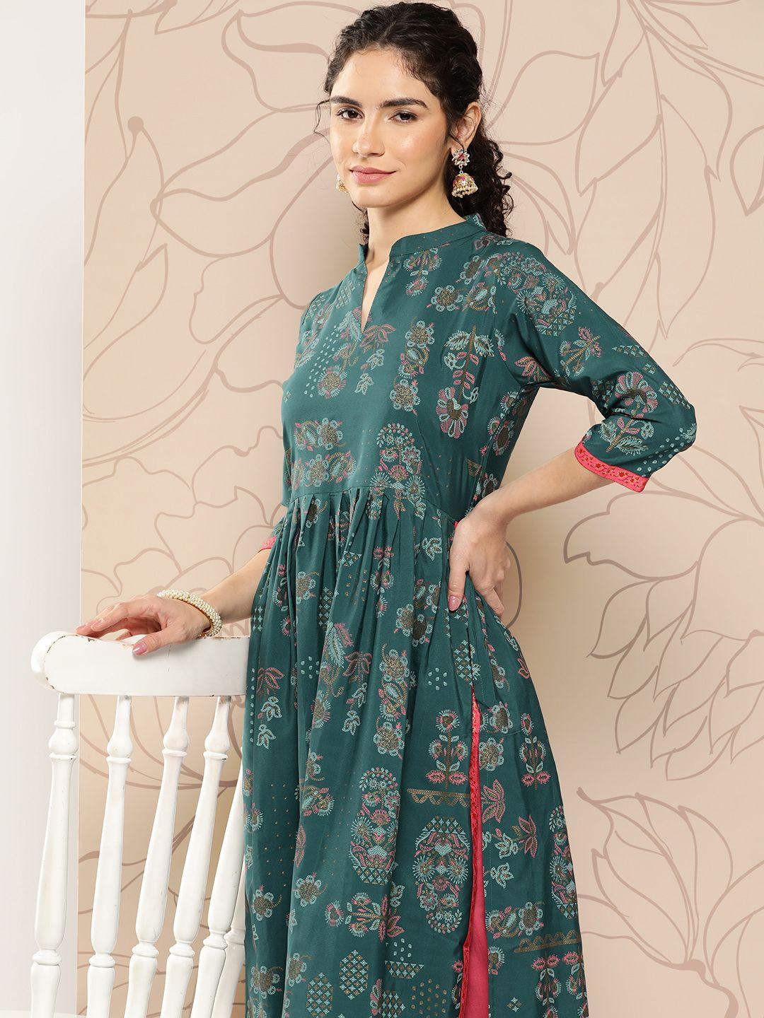 ahalyaa women floral printed floral crepe kurta