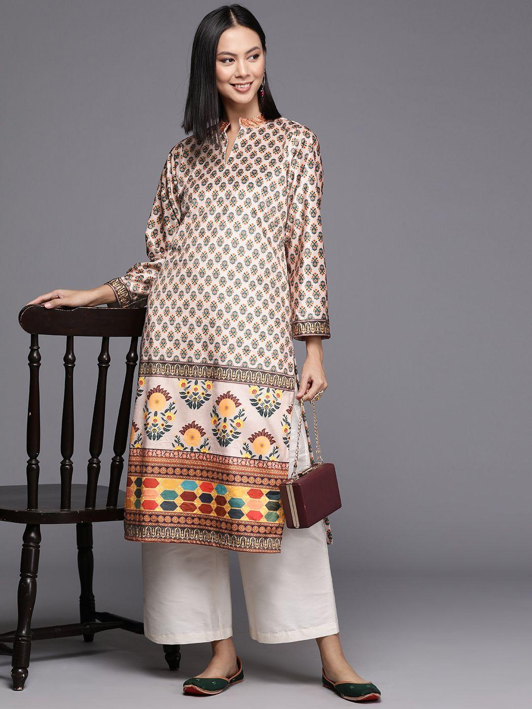 ahalyaa women floral printed velvet kurta