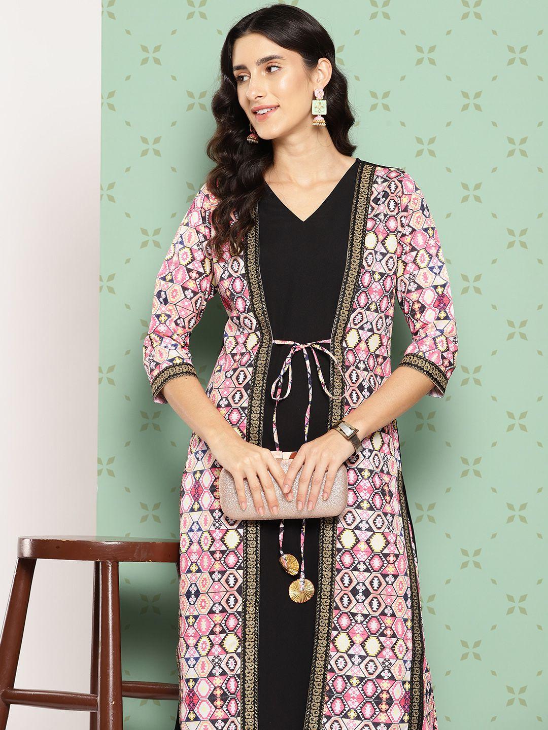 ahalyaa women printed regular kurta with palazzos