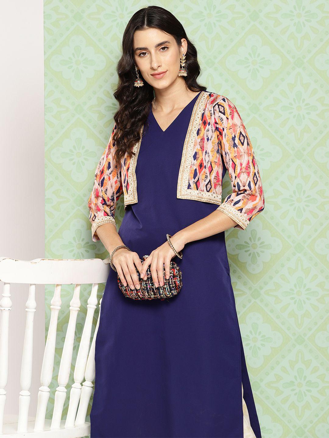 ahalyaa women printed sequinned kurta