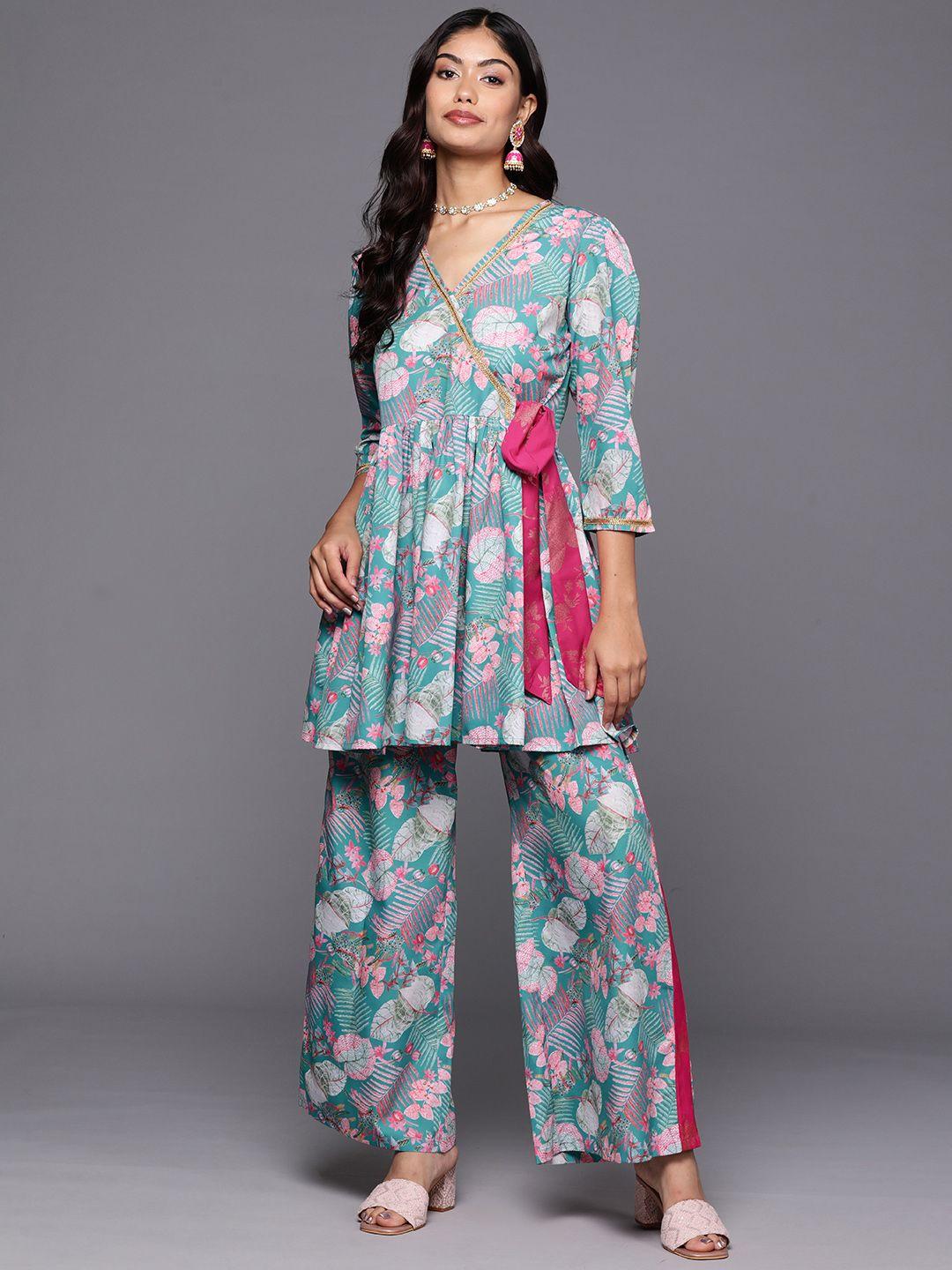 ahalyaa women printed tunic with palazzos