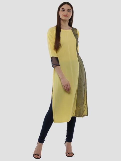 ahalyaa yellow straight kurta