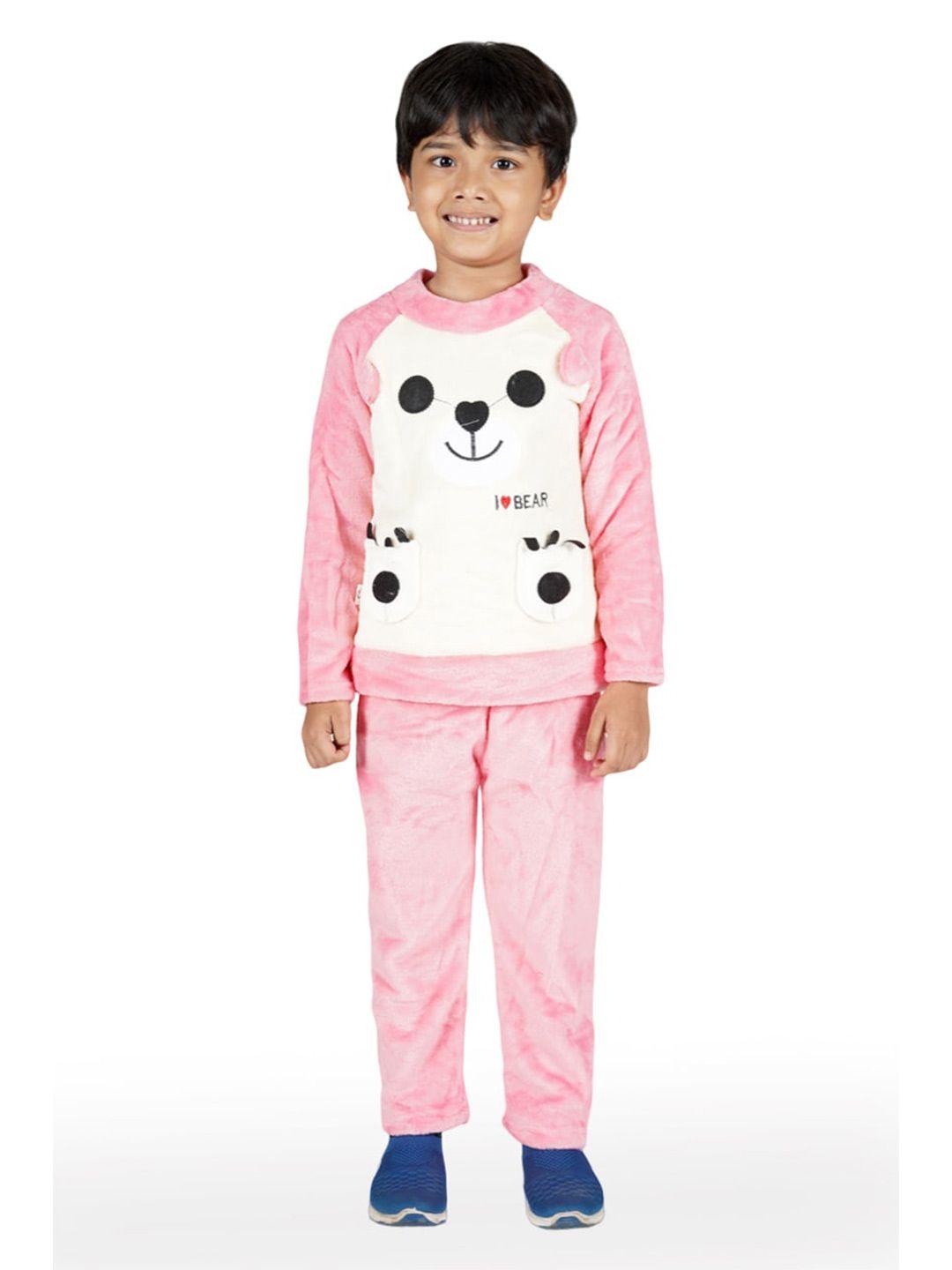 ahhaaaa kids pink & white top with pyjamas