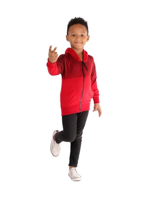 ahhaaaa kids red solid hoodie
