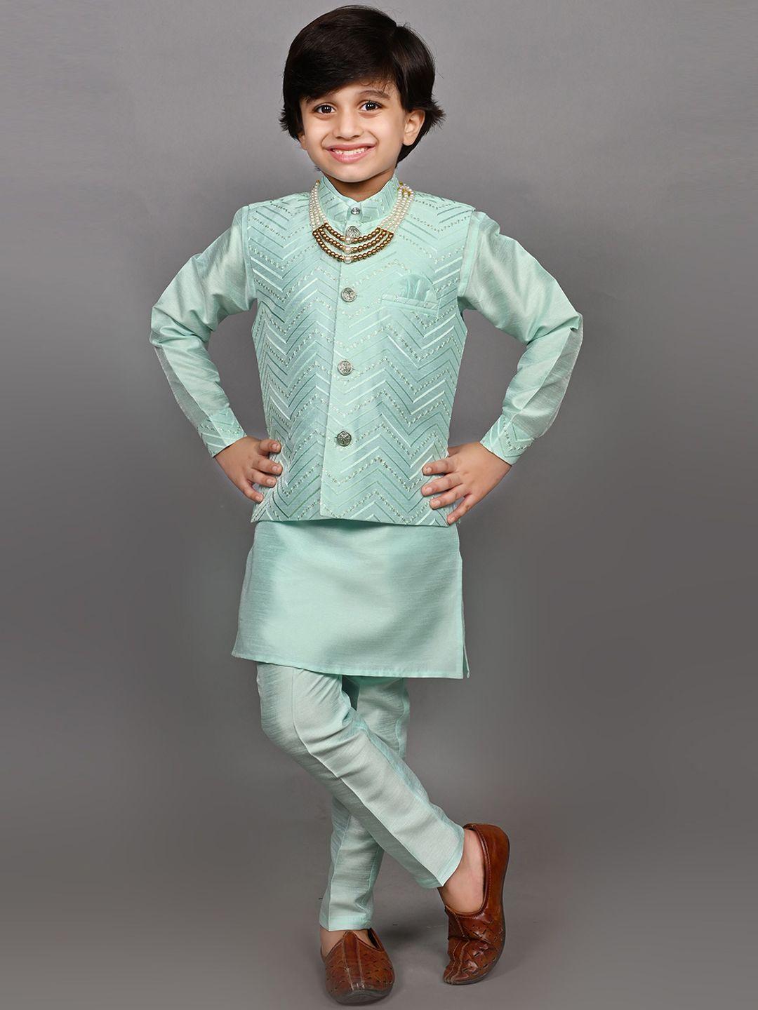 ahhaaaa boys printed indo-western sherwani set