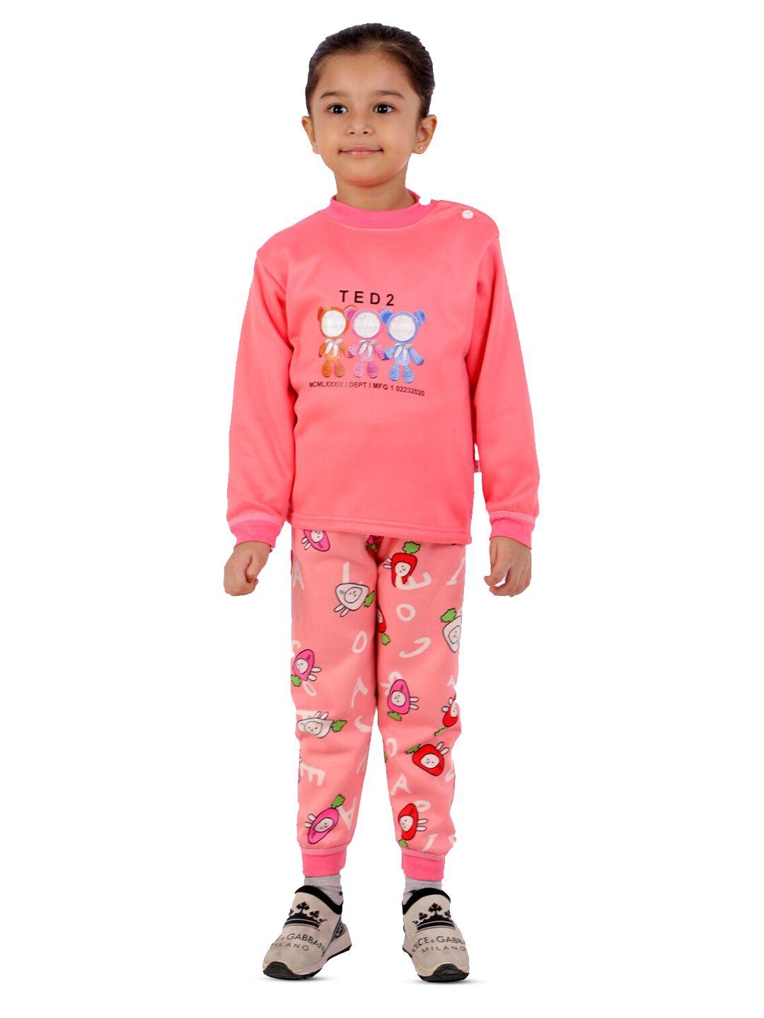 ahhaaaa kids printed sweatshirt with pyjamas