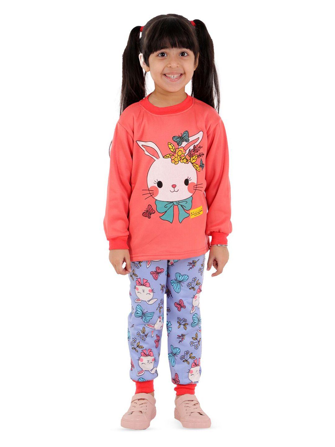 ahhaaaa kids printed sweatshirt with pyjamas