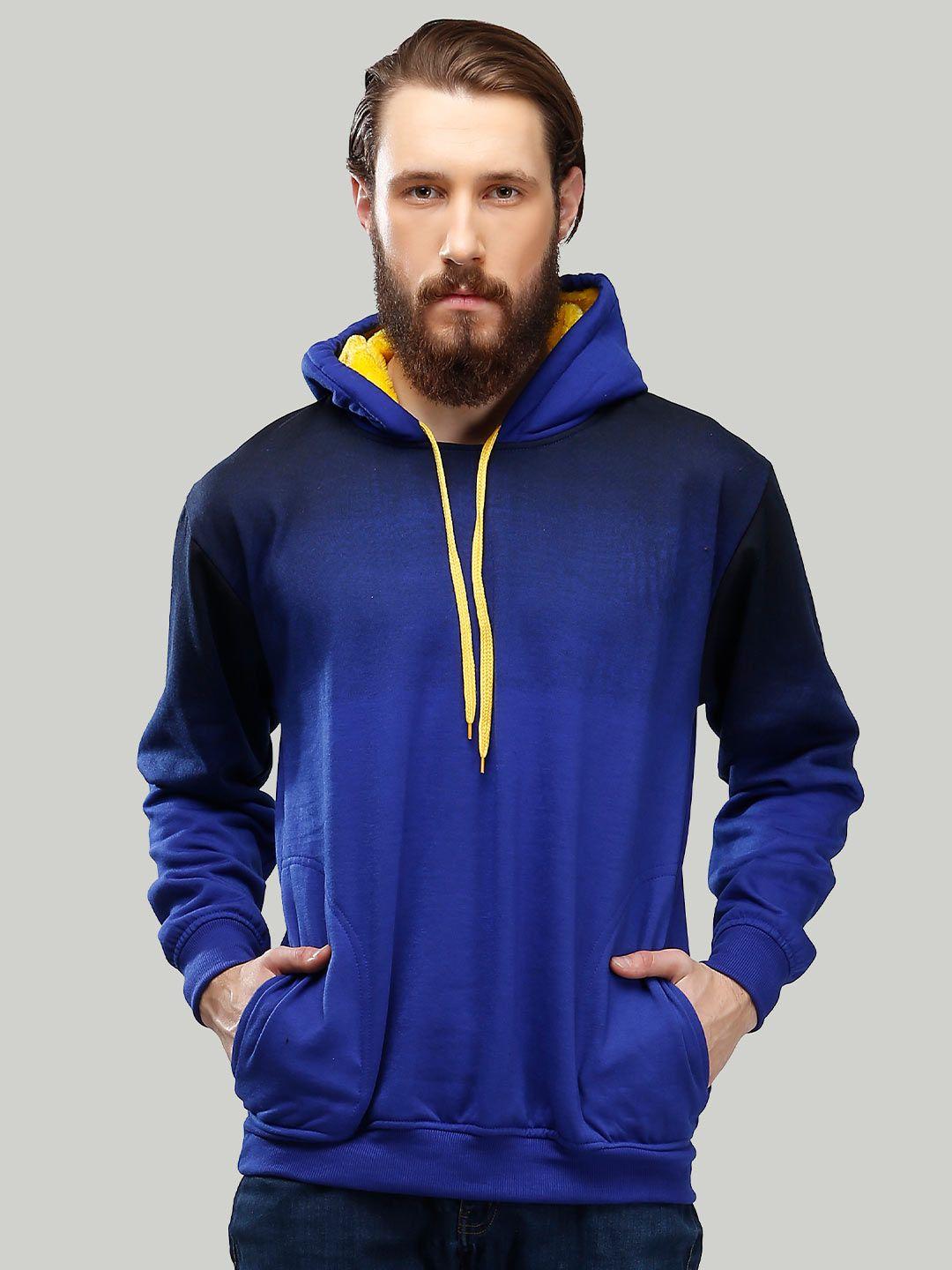 ahhaaaa men blue & black hooded sweatshirt