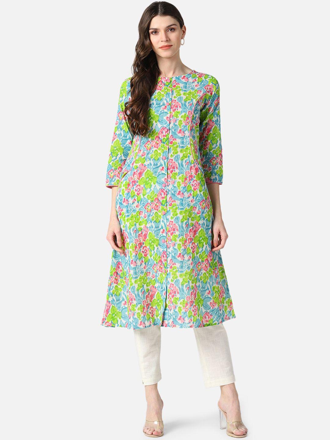 ahika women multicoloured floral printed kurta