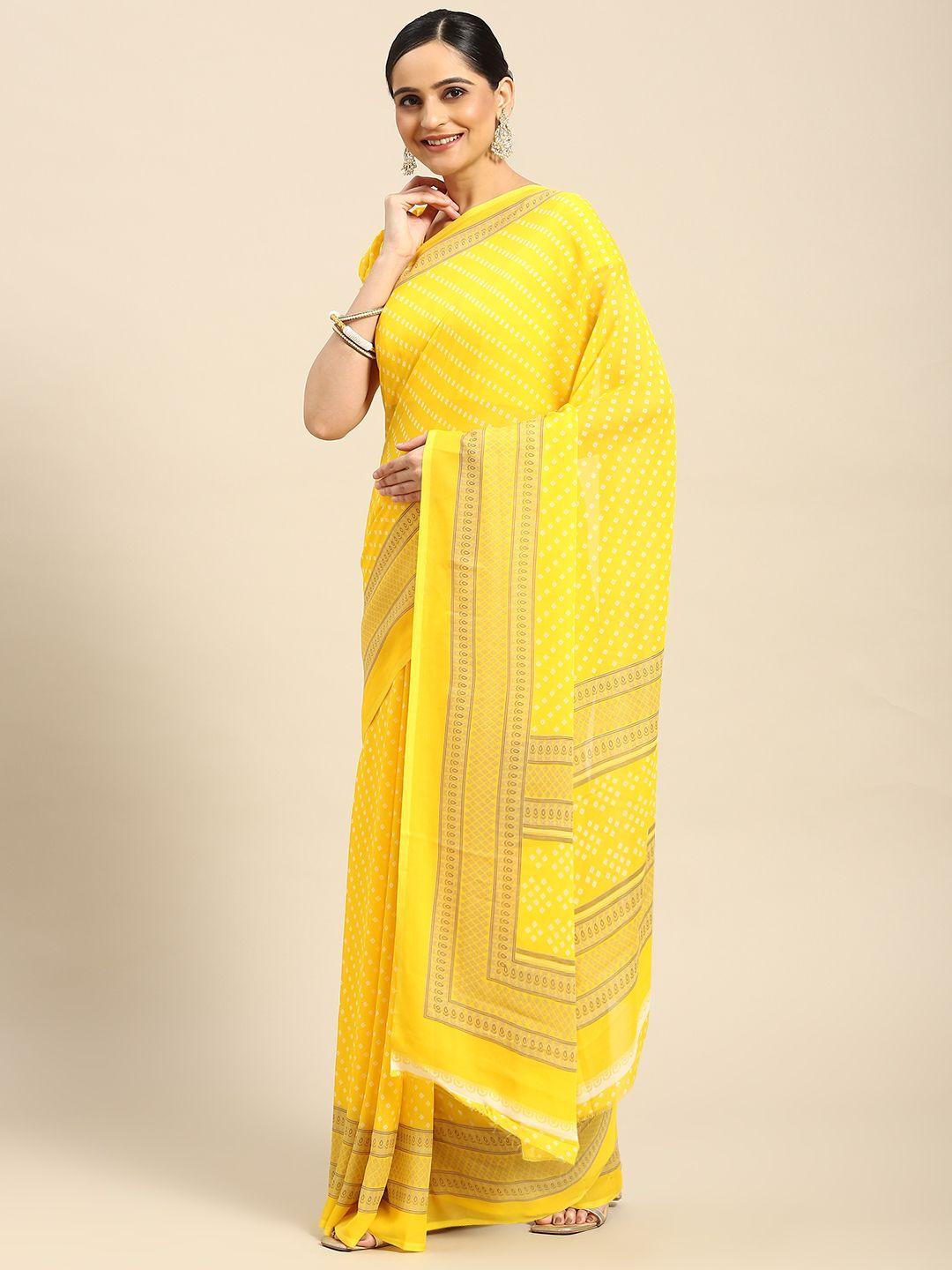 ahika bandhani poly georgette saree