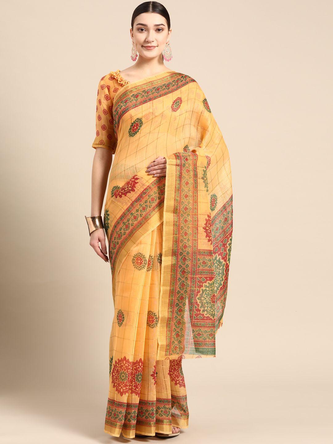 ahika ethnic motifs printed saree