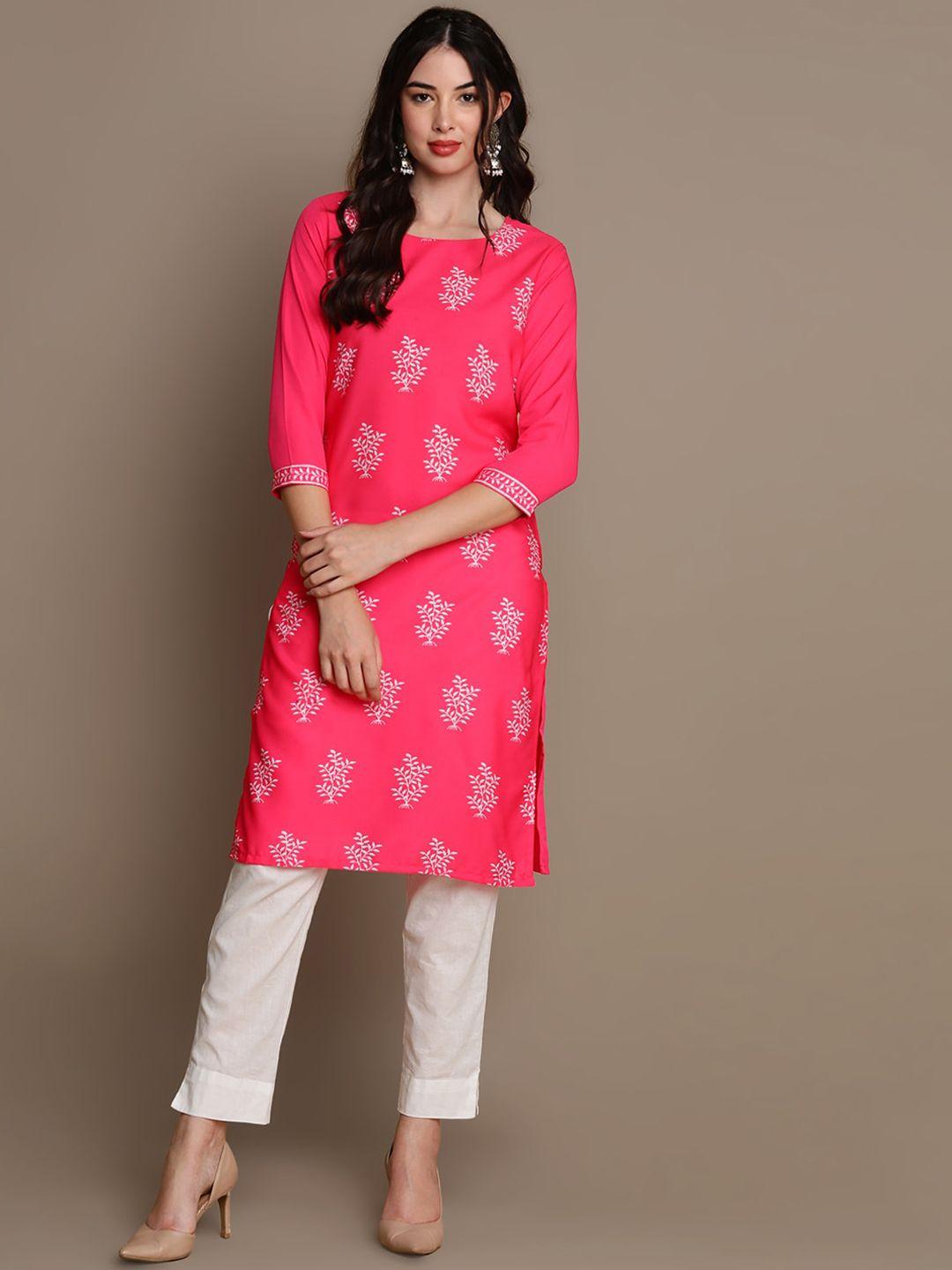 ahika floral embroidered thread work kurta