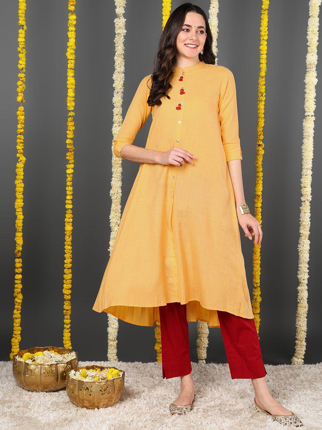 ahika women yellow kurta