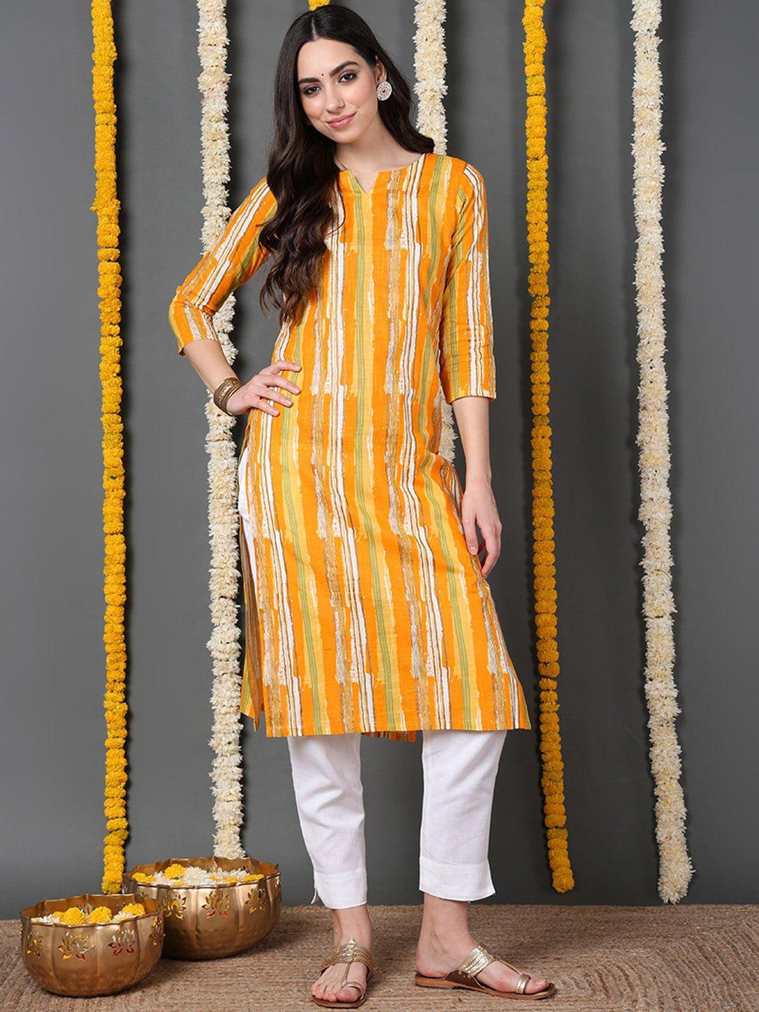 ahika women yellow printed kurta