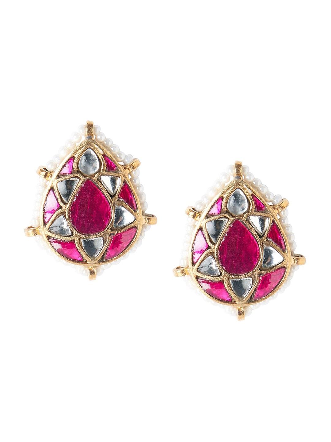 ahilya 92.5 sterling silver gold-plated contemporary studs earrings
