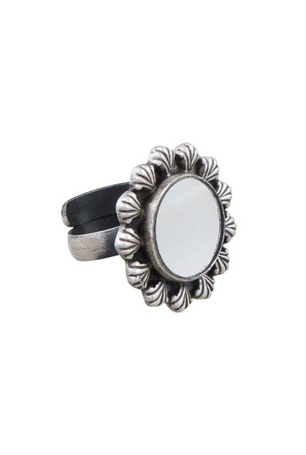 ahilya jewels sterling silver floret mirror ring