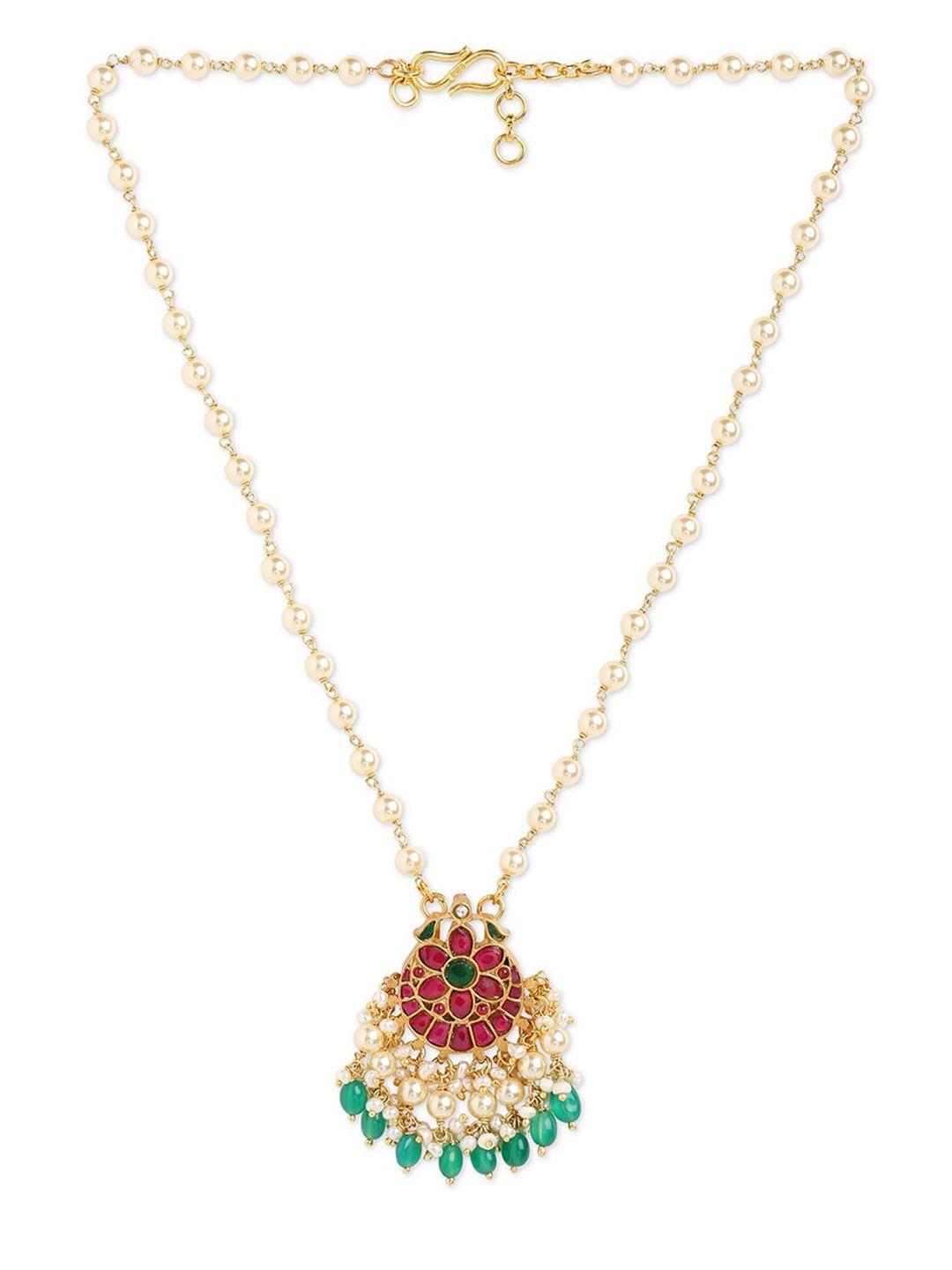 ahilya gold-plated & red 92.5 sterling silver necklace