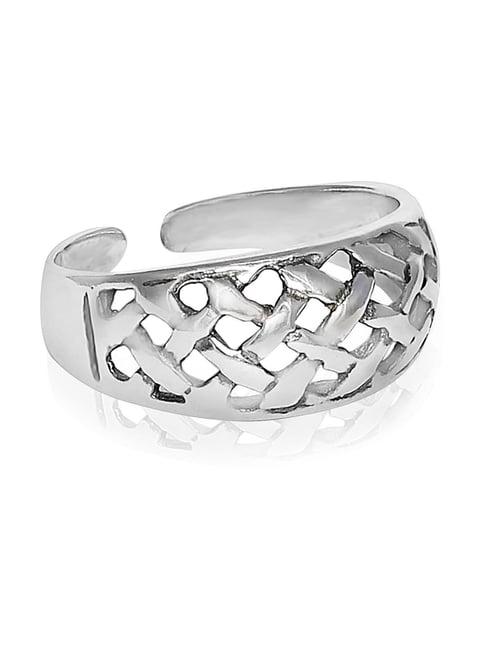 ahilya jewels 92.5 sterling silver criss cross toe ring for women
