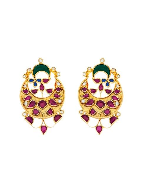 ahilya jewels 92.5 sterling silver multi gemstone enamel drop earrings for women