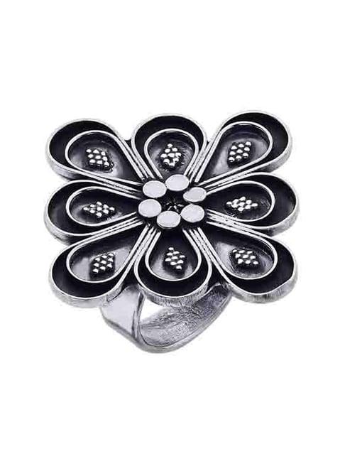ahilya jewels 92.5 sterling silver petal ring