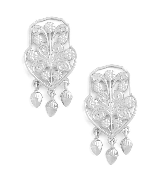 ahilya jewels 92.5 sterling silver rajatah phalya patha dangler earrings for women and girls