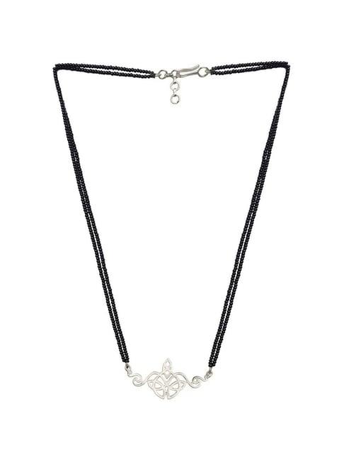 ahilya jewels 92.5 sterling silver shubham black beaded mangalsutra