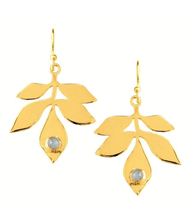 ahilya jewels gold 92.5 sterling silver gold plated patta dewdrop danglers