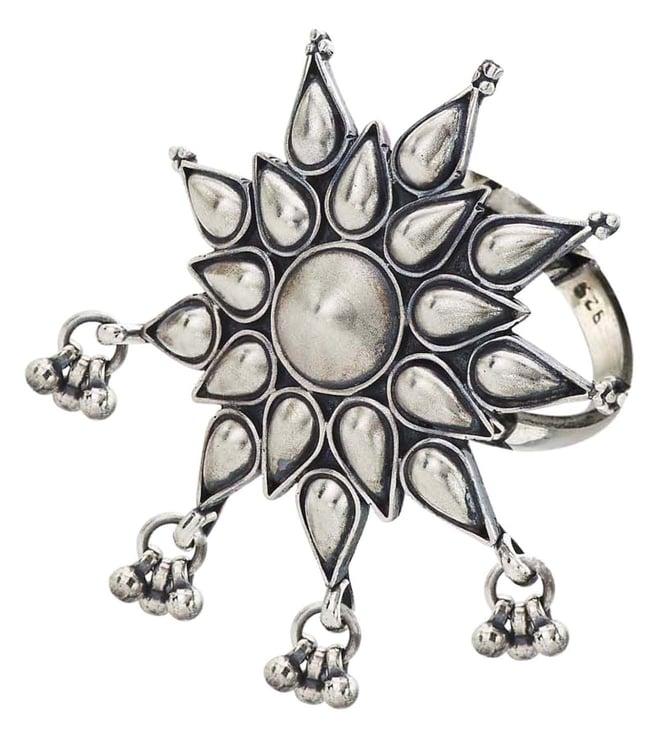ahilya jewels starburst adjustable ring