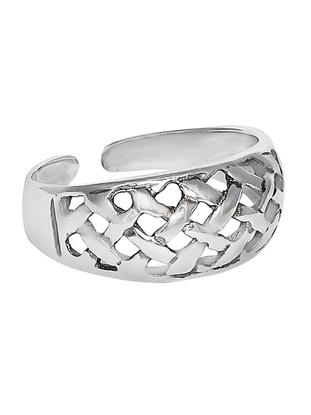 ahilya women 92.5 sterling silver-plated criss cross toe rings