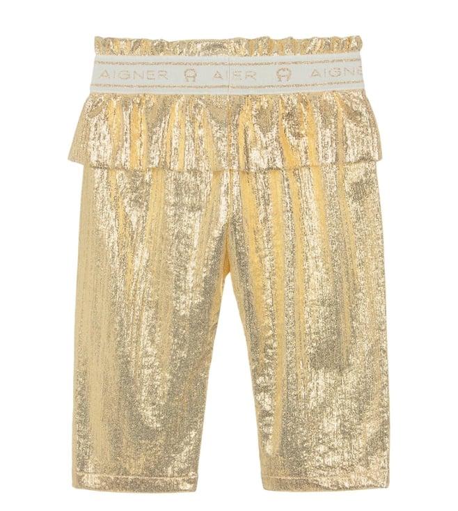 aigner kids gold shimmer comfort fit peplum trousers
