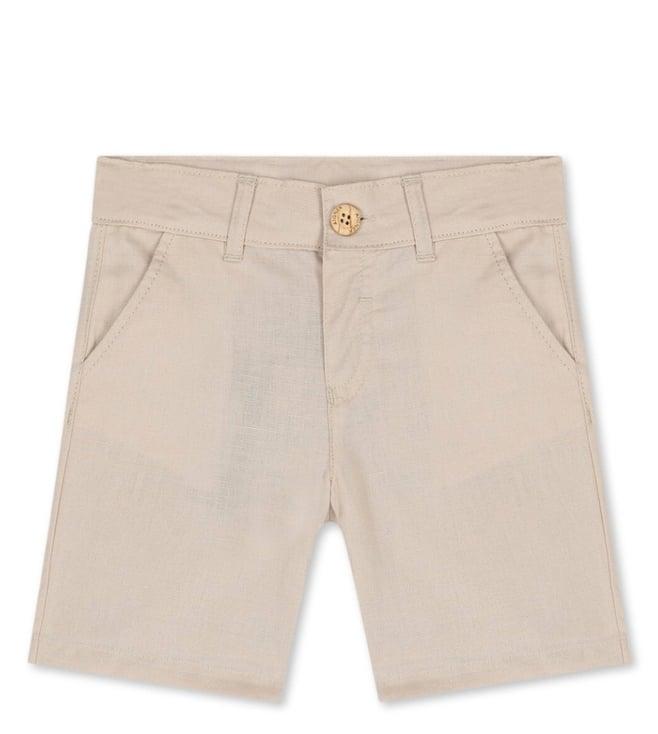 aigner kids beige comfort fit shorts